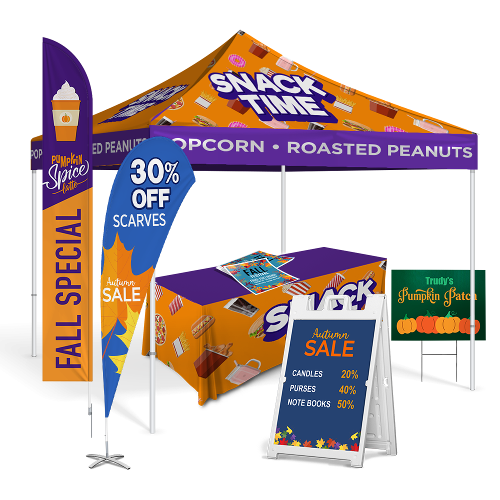 fall season white label tradeshow booth group from 4over 1